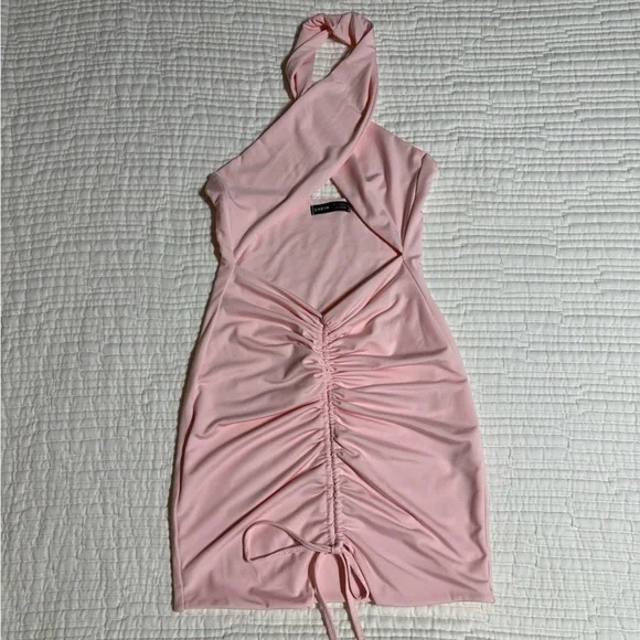 shein pink bodycon dress SHEIN EZwear Pink Women's Button Design Fitted Knit Camisole Dress Pink Bodycon Dress